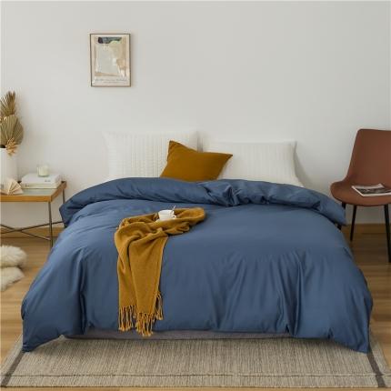 新款长绒棉纯色单被套 湖水蓝