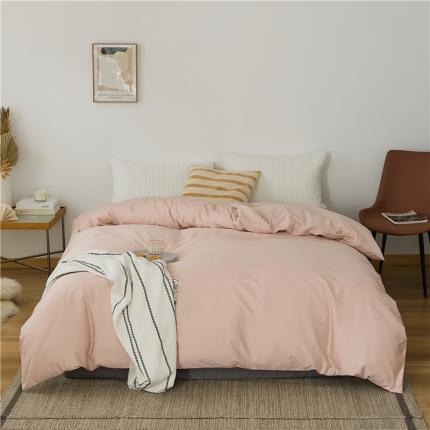 新款长绒棉纯色单被套 珊瑚粉