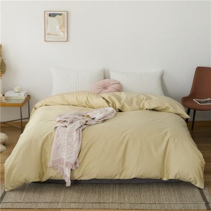 新款长绒棉纯色单被套 樱草黄