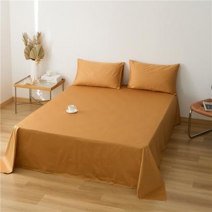 91家纺网 家纺一手货源 找家纺 新款长绒棉纯色单床单 茶金色