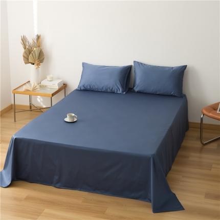 新款长绒棉纯色单床单 湖水蓝