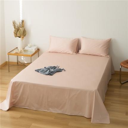 新款长绒棉纯色单床单 珊瑚粉