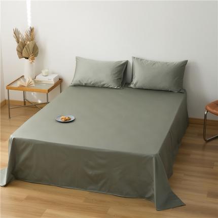 新款长绒棉纯色单床单 松叶绿