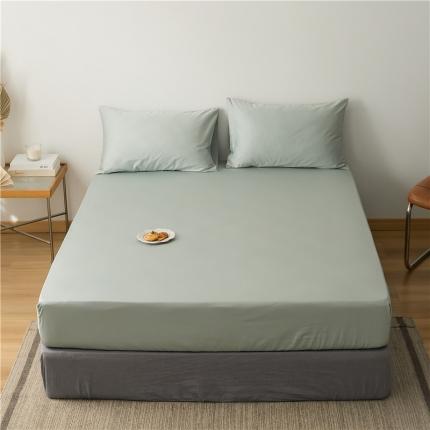 91家纺网 家纺一手货源 找家纺 新款长绒棉纯色单床笠 白青色