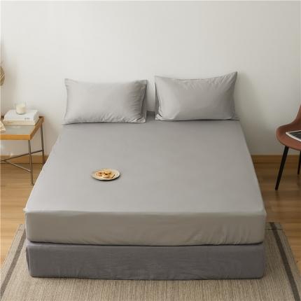 91家纺网 家纺一手货源 找家纺 新款长绒棉纯色单床笠 豆蔻灰