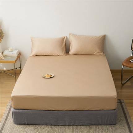 91家纺网 家纺一手货源 找家纺 新款长绒棉纯色单床笠 蜂蜜色