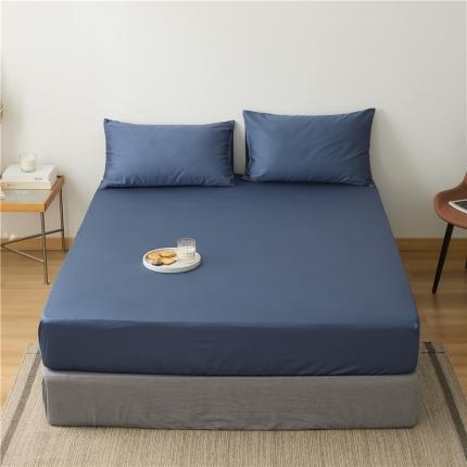 91家纺网 家纺一手货源 找家纺 新款长绒棉纯色单床笠 湖水蓝