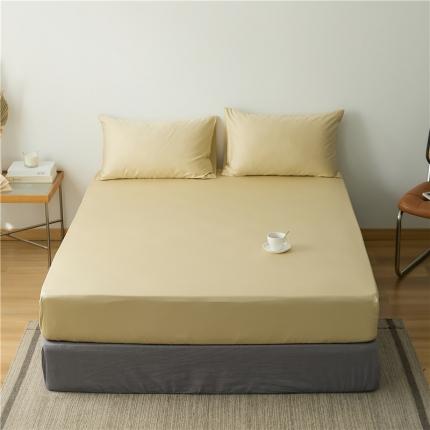 91家纺网 家纺一手货源 找家纺 新款长绒棉纯色单床笠 樱草黄