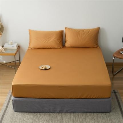 新款长绒棉纯色单床笠 茶金色