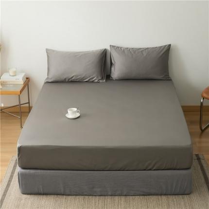 新款长绒棉纯色单床笠 海松灰