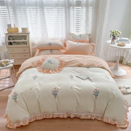 91家纺网 家纺一手货源 找家纺 总卡巴伦家纺 新款爱情花束42支全棉加厚水洗棉四件套场景1