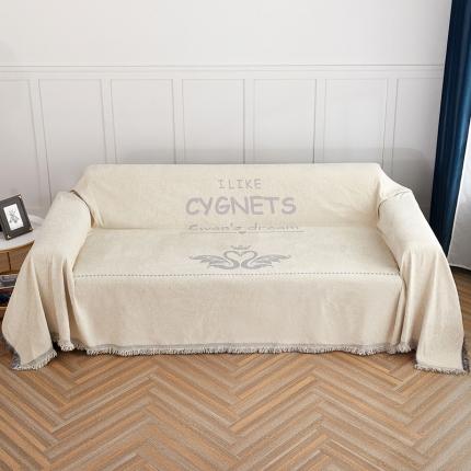 91家纺网 家纺一手货源 找家纺 （总）共鸣 2022新款轻奢雪尼尔系列沙发巾(跨境)