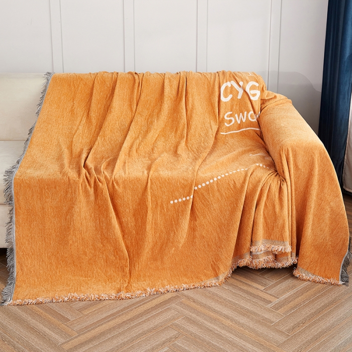 91家纺网 家纺一手货源 找家纺 （总）共鸣 2022新款轻奢雪尼尔系列沙发巾(跨境)