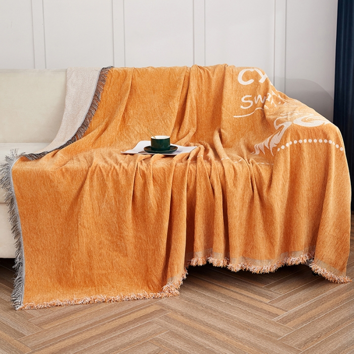 91家纺网 家纺一手货源 找家纺 （总）共鸣 2022新款轻奢雪尼尔系列沙发巾(跨境)