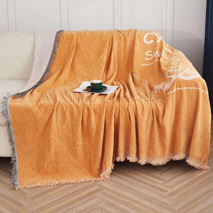 91家纺网 家纺一手货源 找家纺 （总）共鸣 2022新款轻奢雪尼尔系列沙发巾(跨境)