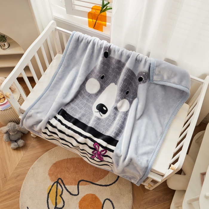 91家纺网 家纺一手货源 找家纺 凯轩毛毛毯毯子 加大加厚儿童云毛毯毯子 盼盼灰