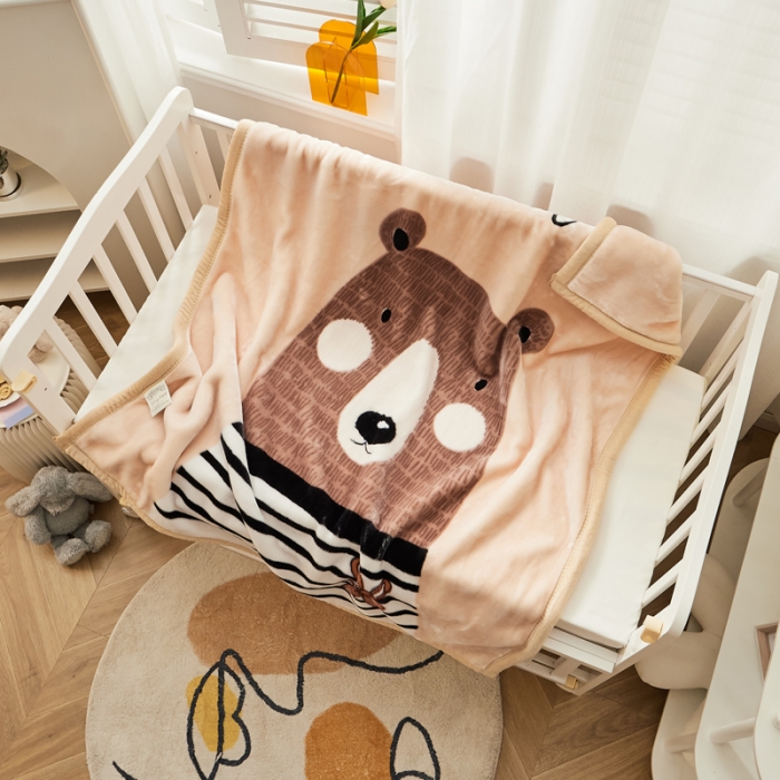 91家纺网 家纺一手货源 找家纺 凯轩毛毛毯毯子 加大加厚儿童云毛毯毯子 盼盼米黄