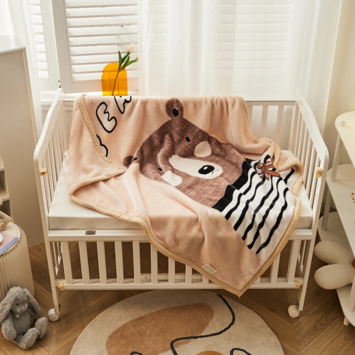 91家纺网 家纺一手货源 找家纺 凯轩毛毛毯毯子 加大加厚儿童云毛毯毯子 盼盼米黄