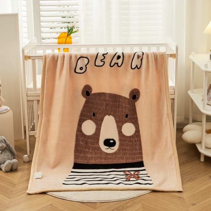 91家纺网 家纺一手货源 找家纺 凯轩毛毛毯毯子 加大加厚儿童云毛毯毯子 盼盼米黄