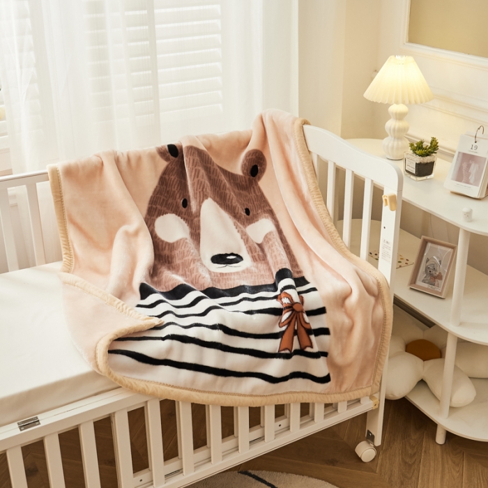 91家纺网 家纺一手货源 找家纺 凯轩毛毛毯毯子 加大加厚儿童云毛毯毯子 盼盼米黄