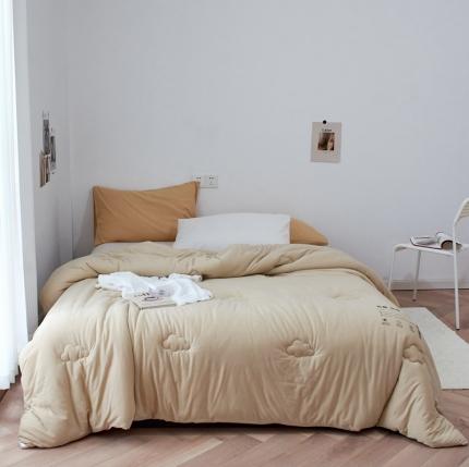 木堇 2021新款针织被大豆纤维被冬被被芯春秋被 浅咖色