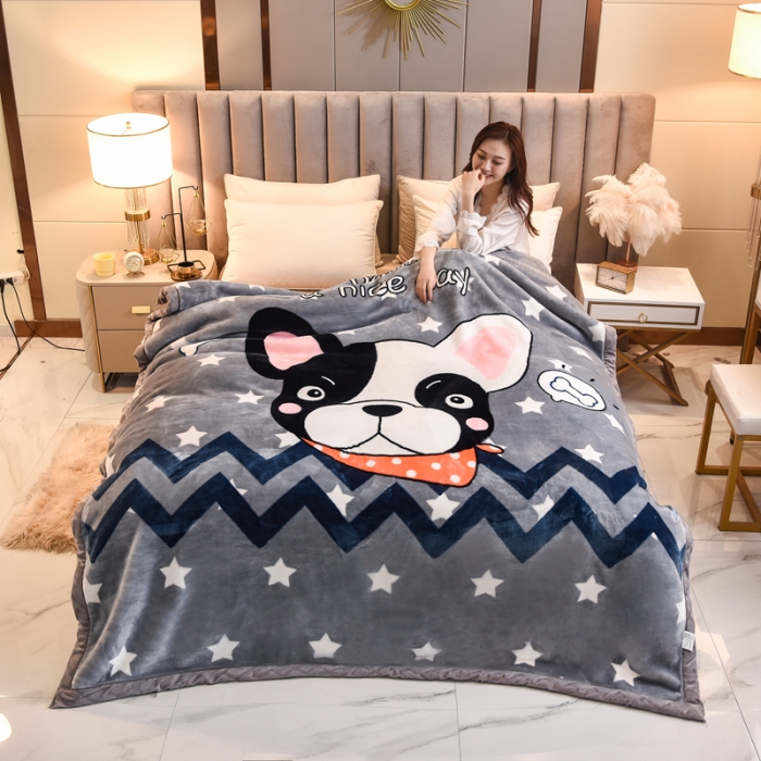 91家纺网 家纺一手货源 找家纺 2025秋冬新款双层加厚拉舍尔毛毯 保暖法莱绒毯子 心动