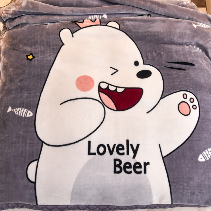 91家纺网 家纺一手货源 找家纺 2025秋冬新款双层加厚拉舍尔毛毯 保暖法莱绒毯子 古灵精怪