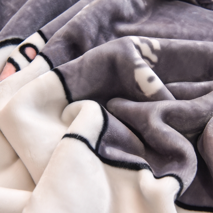 91家纺网 家纺一手货源 找家纺 2025秋冬新款双层加厚拉舍尔毛毯 保暖法莱绒毯子 古灵精怪