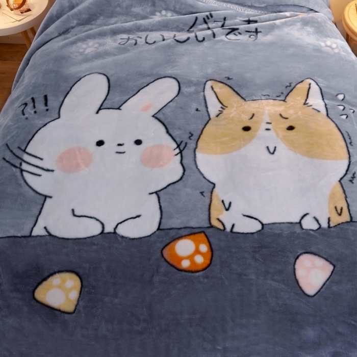 91家纺网 家纺一手货源 找家纺 2025秋冬新款双层加厚拉舍尔毛毯 保暖法莱绒毯子 午后时光