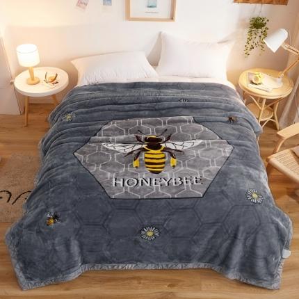 91家纺网 家纺一手货源 找家纺 2025秋冬新款双层加厚拉舍尔毛毯 保暖法莱绒毯子 蜜语