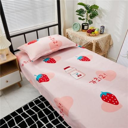 91家纺网 家纺一手货源 找家纺 寝室单人床三件套学生宿舍床单 草莓心