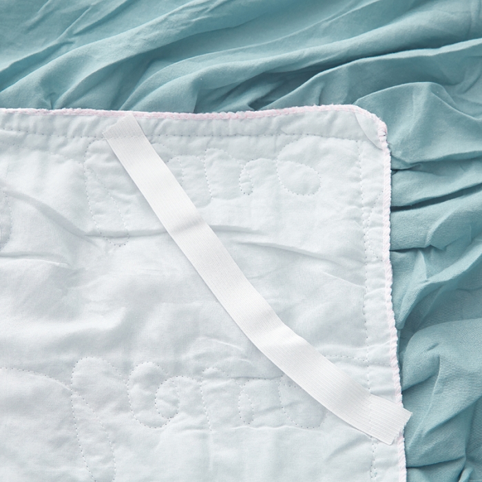 91家纺网 家纺一手货源 找家纺 梦柏家纺 2021新款水洗棉夹棉床裙四件套 海岛蓝