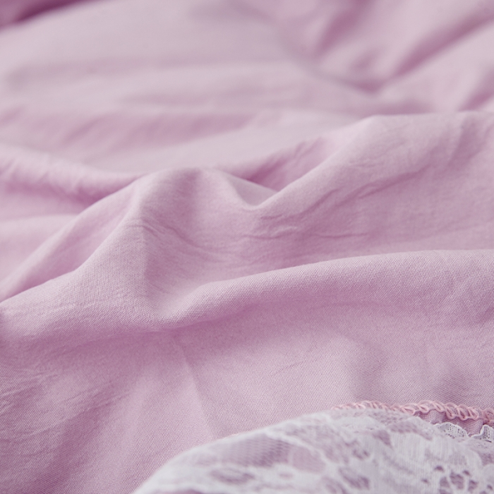 91家纺网 家纺一手货源 找家纺 梦柏家纺 2021新款水洗棉夹棉床裙四件套 兰花紫