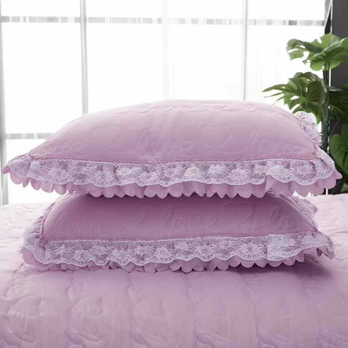 91家纺网 家纺一手货源 找家纺 梦柏家纺 2021新款水洗棉夹棉床裙四件套 兰花紫