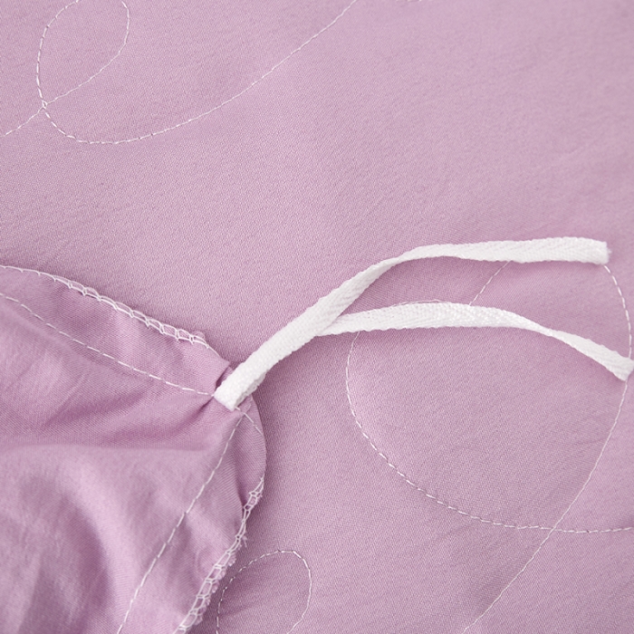 91家纺网 家纺一手货源 找家纺 梦柏家纺 2021新款水洗棉夹棉床裙四件套 兰花紫