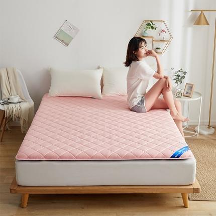 锦丝钰上架 2021新款全棉斜方格抗菌床垫（4.5cm） 粉色
