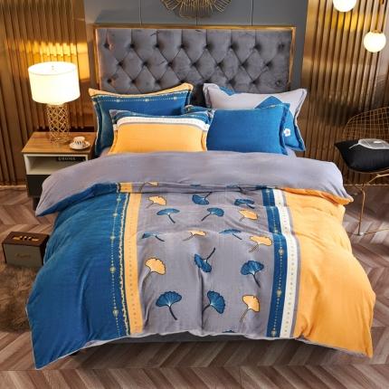 91家纺网 家纺一手货源 找家纺 （总）青竹苑 2021新款牛奶绒印花四件套