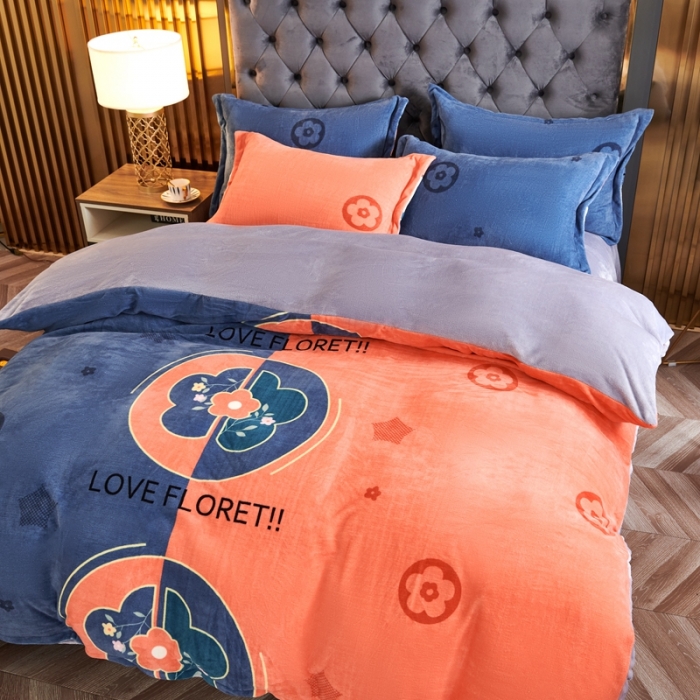 91家纺网 家纺一手货源 找家纺 青竹苑 2021新款牛奶绒印花四件套 陌上花开