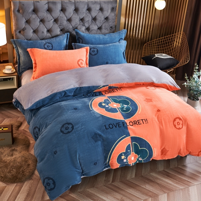 91家纺网 家纺一手货源 找家纺 青竹苑 2021新款牛奶绒印花四件套 陌上花开