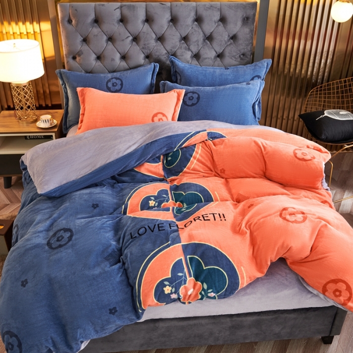 91家纺网 家纺一手货源 找家纺 青竹苑 2021新款牛奶绒印花四件套 陌上花开