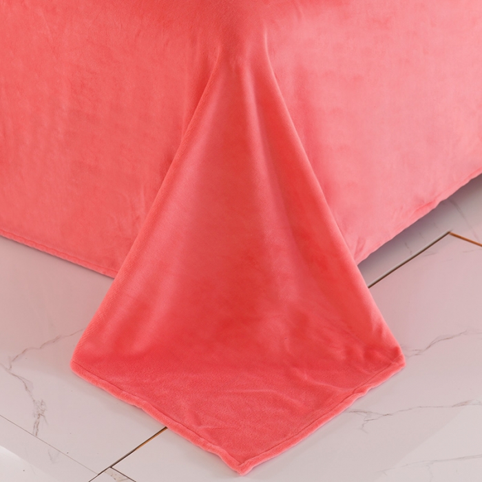 91家纺网 家纺一手货源 找家纺 雨帆 2021新款高端贴布绣花牛奶绒四件套 蝶舞-西瓜红