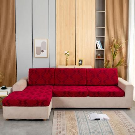 91家纺网 家纺一手货源 找家纺 兴妮雅家纺 2021新款提花坐垫套 大红