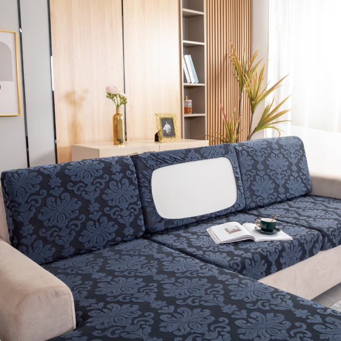 91家纺网 家纺一手货源 找家纺 兴妮雅家纺 2021新款提花坐垫套 藏蓝