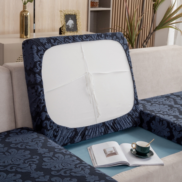 91家纺网 家纺一手货源 找家纺 兴妮雅家纺 2021新款提花坐垫套 藏蓝