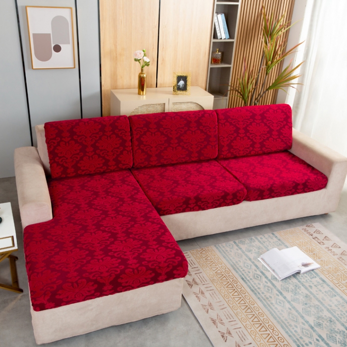 91家纺网 家纺一手货源 找家纺 兴妮雅家纺 2021新款提花坐垫套 大红