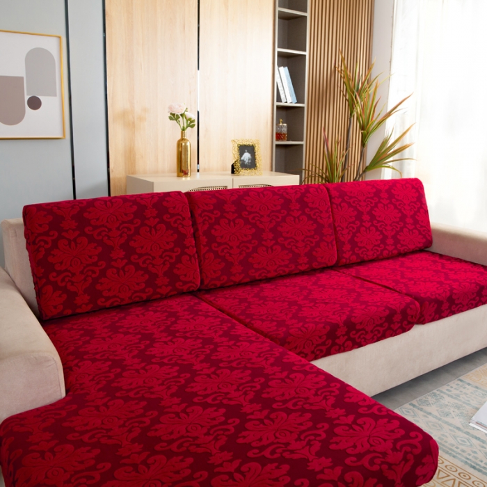 91家纺网 家纺一手货源 找家纺 兴妮雅家纺 2021新款提花坐垫套 大红