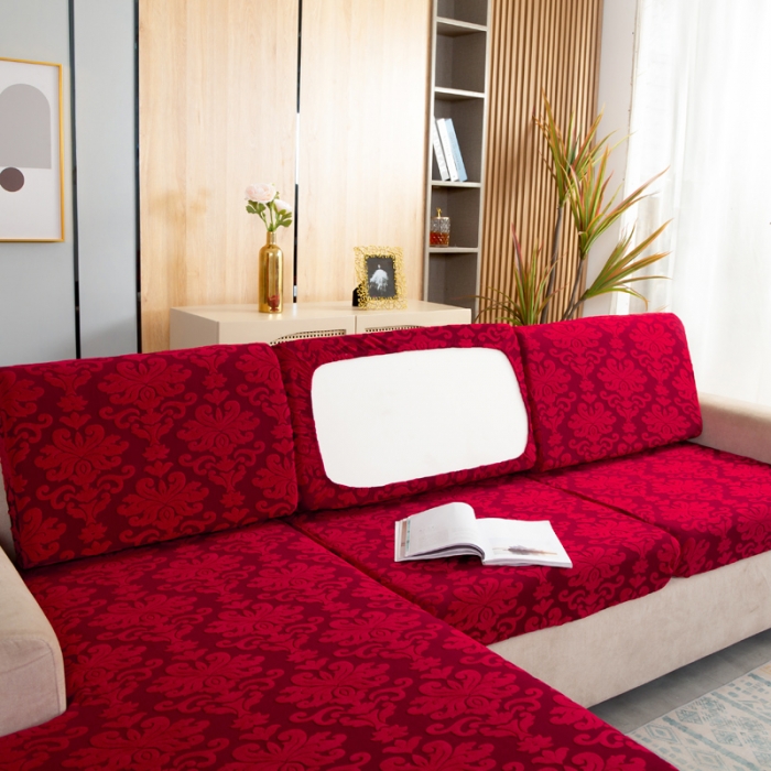 91家纺网 家纺一手货源 找家纺 兴妮雅家纺 2021新款提花坐垫套 大红