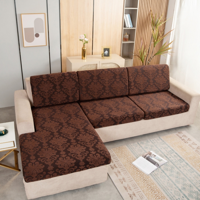 91家纺网 家纺一手货源 找家纺 兴妮雅家纺 2021新款提花坐垫套 咖啡