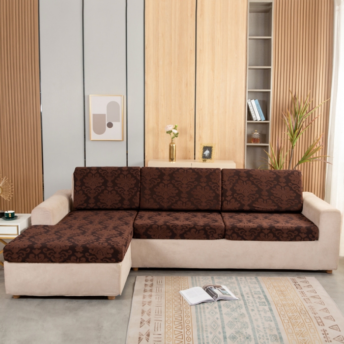 91家纺网 家纺一手货源 找家纺 兴妮雅家纺 2021新款提花坐垫套 咖啡