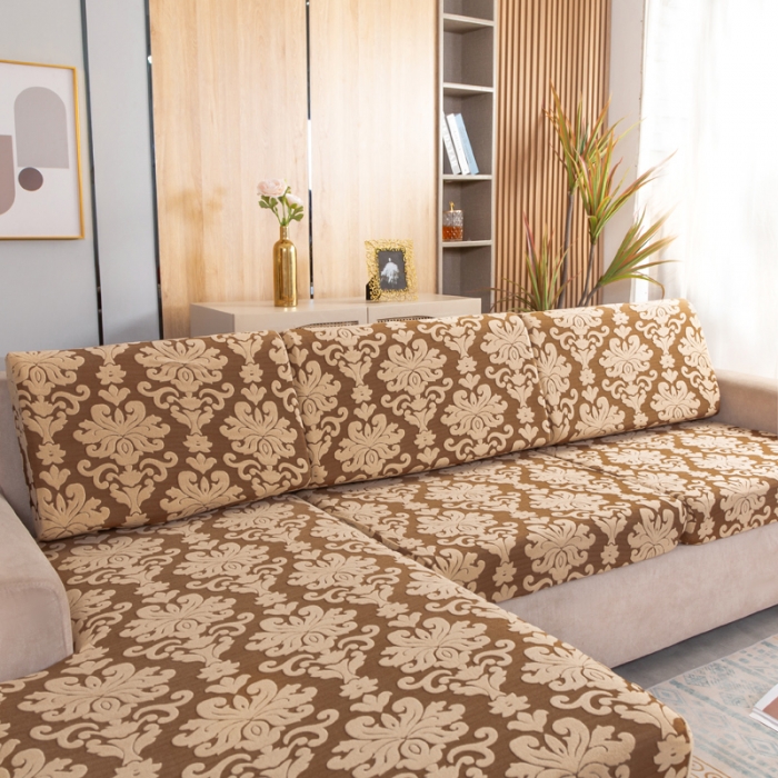 91家纺网 家纺一手货源 找家纺 兴妮雅家纺 2021新款提花坐垫套 驼色